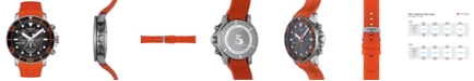 Tissot Men's Swiss Chronograph SeaStar Orange Rubber Strap Diver Watch 45.5mm 
